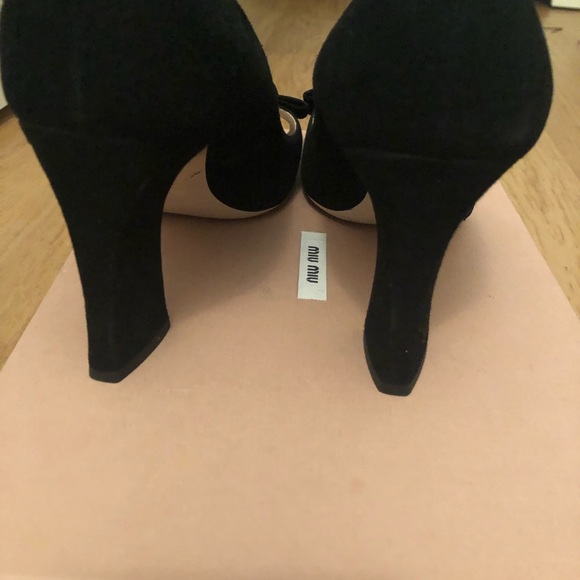 Miu Miu Calzature Donna Black Suede Heels - Picture 4 of 5